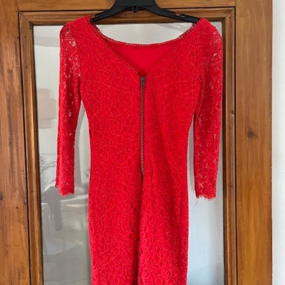 Zarita Dress Diane Von Furstenberg Size 4 Red - Picture 3 of 3